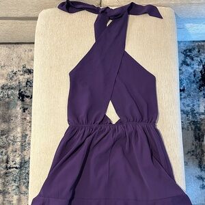 Purple Halter Neck Dress